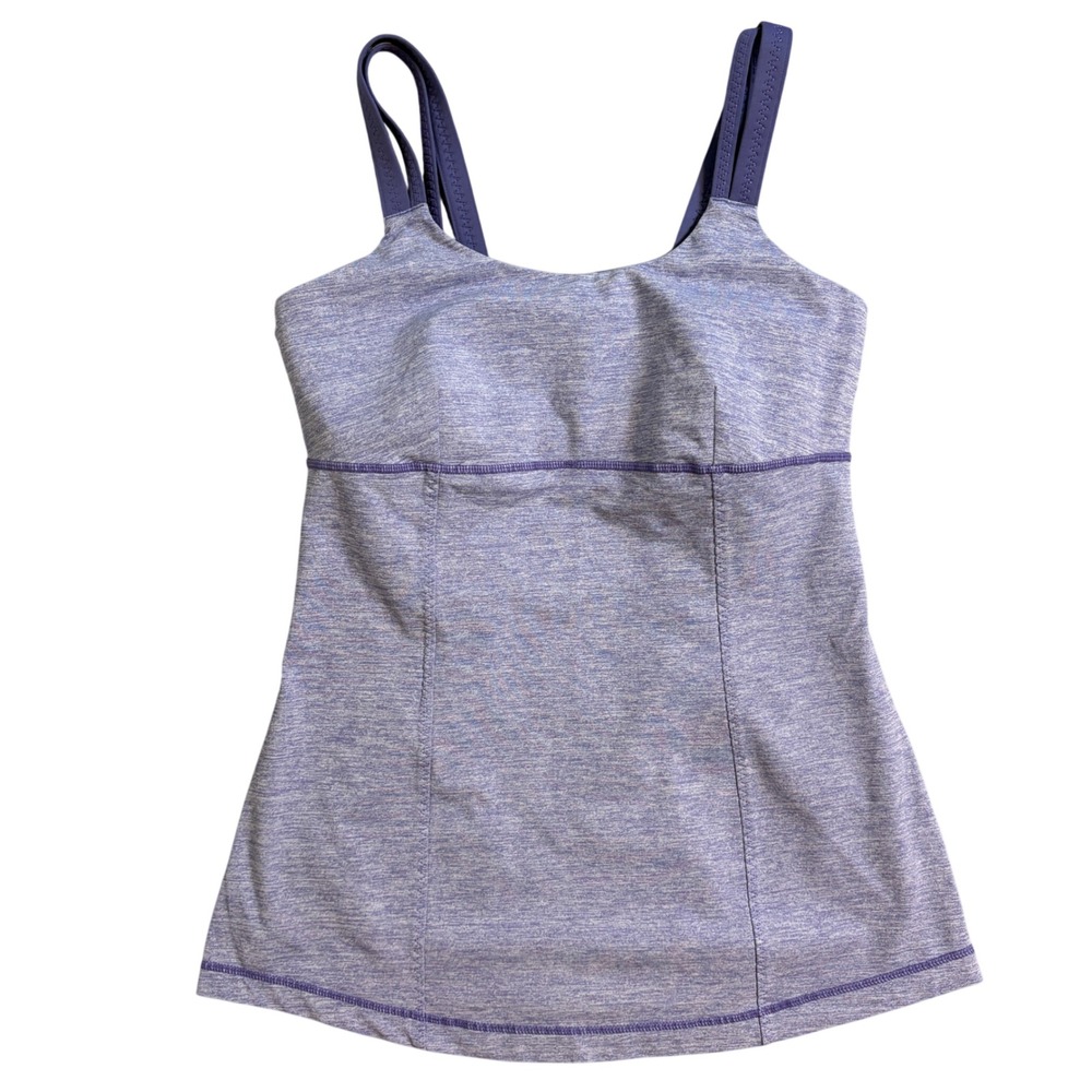 Lululemon Active Strength Tank Lilac Purple Luxtreme Built In Bra Strappy Sz 8